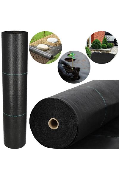 SERSIMO Agrotextile foil, mulch, weed killer, UV filter, 100 x 1.1 meters, 90g/m2, black