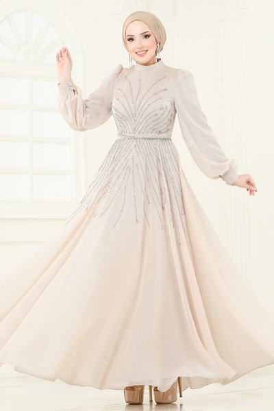 ModaMerve SUAL Taş Detaylı Abiye 4953D170-MS Taş