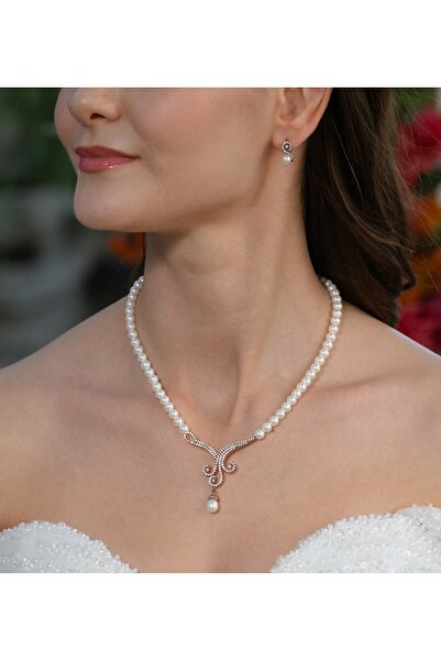 İLK İNCİ TAKI Gerçek Doğal Rose Renk İnci Set – ST0117