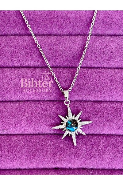 Bİ BONCUK Opal Taşlı Kutup Yıldızı Kolye 925 Ayar Gümüş Kaplama Kutulu Yıl Dö...