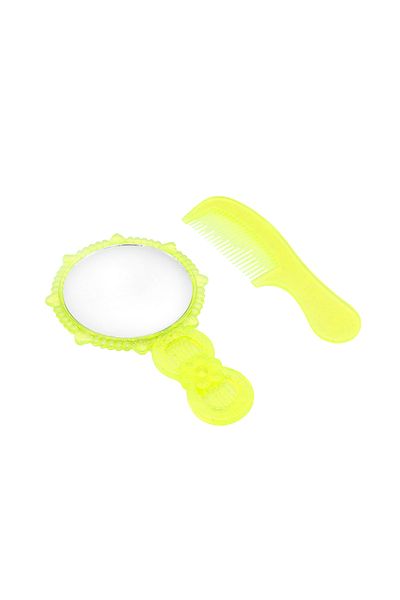 global fashion Hair comb and mirror set, green