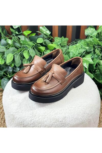 MEY Inside Outside Natural Leather Thick Heel Loafer Ballet M1166
