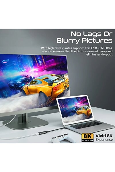 Promate محول USB C إلى HDMI من CrystalClarity بدقة 8K وتردد 60 هرتز