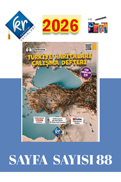 Ens Yayıncılık KR Akademi 2025-2026 Coğrafyanın Kodları Türkiye Haritaları Çalışma Defteri (Tüm Sınavlar İçin)