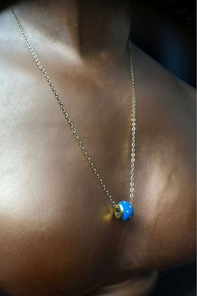 SEVGİLİ TAKI Star Embroidered Gold Steel Chain Necklace |   Miracle Series