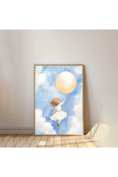 Dekorsiahome Pictură pentru cameră pentru copii cu rama din lemn dintr-o buca...