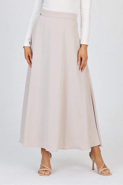 Zühre Beige A-Line Skirt Etk-0162