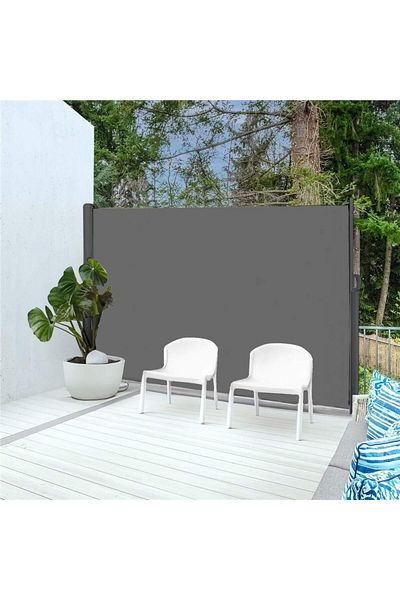 SERSIMO Side privacy screen, extendable, fixing system included, 200x300cm, dark grey