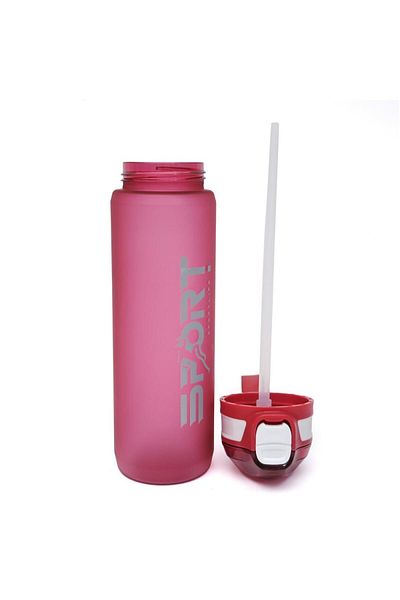 B4U Kids water bottle, pop-up flip-top with straw, sports, red, 800 ml YHSQ8310