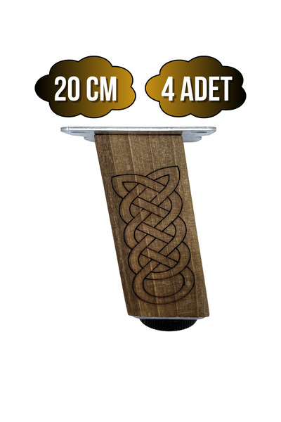 GOLDENWOODEN Klizna podesiva drvena noga za nameštaj, stol, ormarić (20CM) (4...