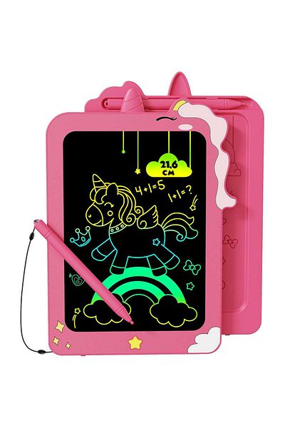 Elindor Tabletă LCD pentru copii, 8,5 inci, pentru desen și scris, roz