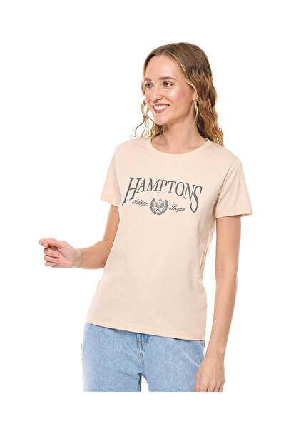 R&B تي شيرت مطبوع برقبة دائرية وأكمام قصيرة