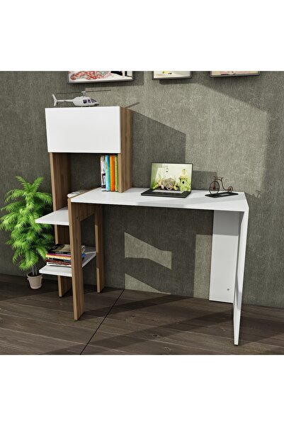 UnicUtil Desk, Clear Space, UnicUtil, 114.3 x 45 x 120 cm, White and Brown, UUDESK10