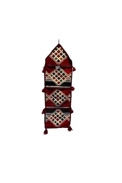 turkish Red Wall Organizer with 3 Pockets