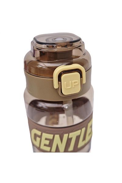 B4U Children's school water bottle, pop-up flip-top with straw, with grip, brown, 750 ml 6349