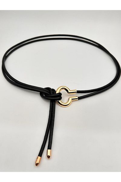 Desre Moda Gold Buckle Rope Belt Lanyard Belt Dress Belt Shirt Belt Coat Belt