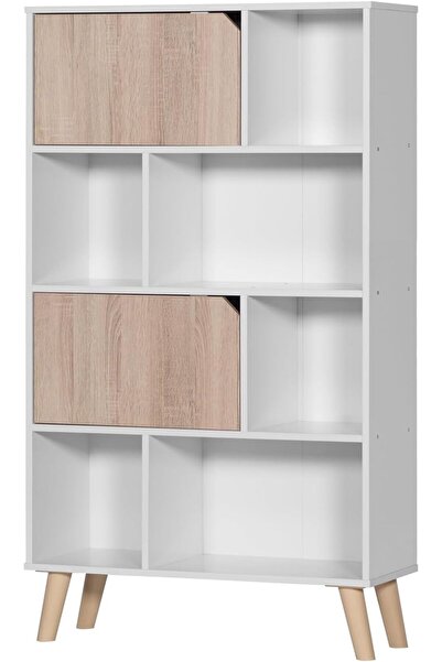 BAITY وحدة تخزين خشبية مع أرفف وأدراج متعددة