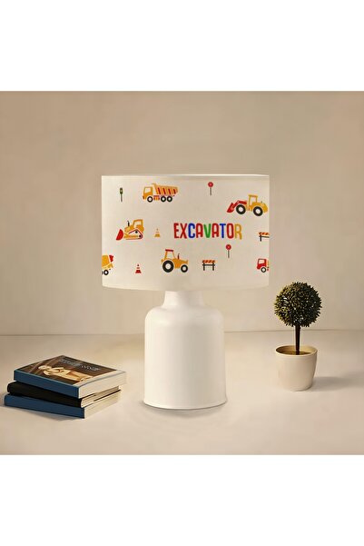 BY-LAMP Fabric Printed Construction Machinery Children's Room Lampshade Lamp |   Bylamp