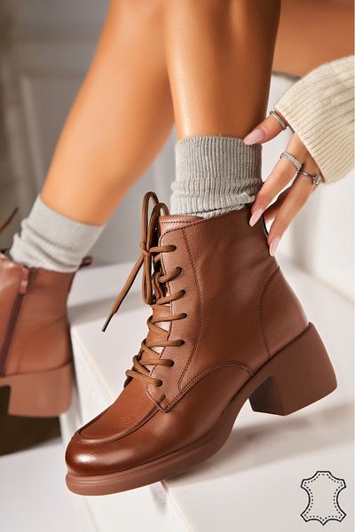 Joana Women's Brown Genuine Leather Boots Yanna