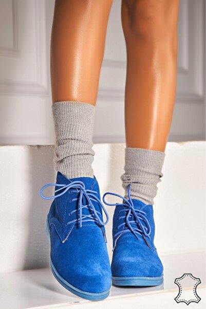 Joana Γυναικείες Μπότες από Γνήσιο Σουέτ Ariona σε Μπλε Χρώμα