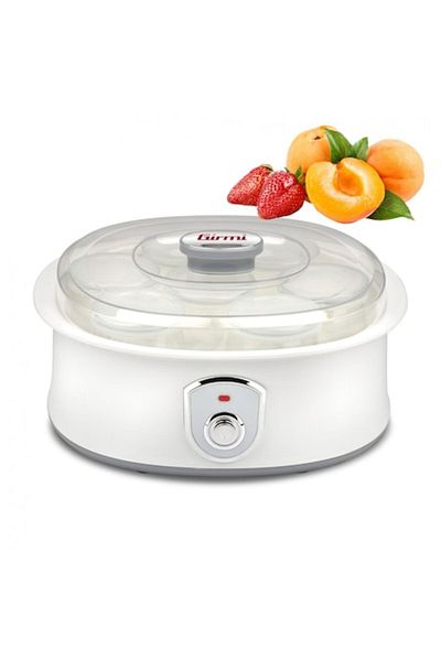Girmi Yogurt Maker with 7 Glass Jars x 180ml, 20W, White