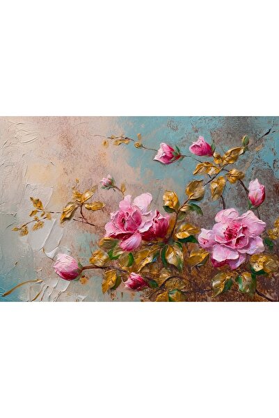 Aden DEKORATİF PEMBE ÇİÇEKLER KANVAS TABLO