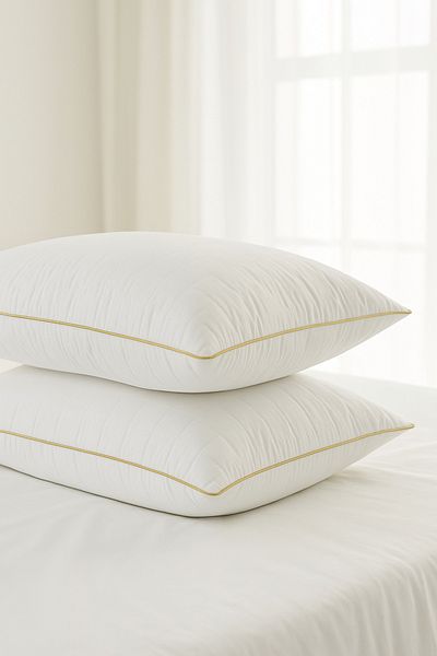 Formeya Pernă Nanojel cu șnur de culoare aurie 1100 grame 50x70 cm 1 bucată, Pernă de lux pentru hotel