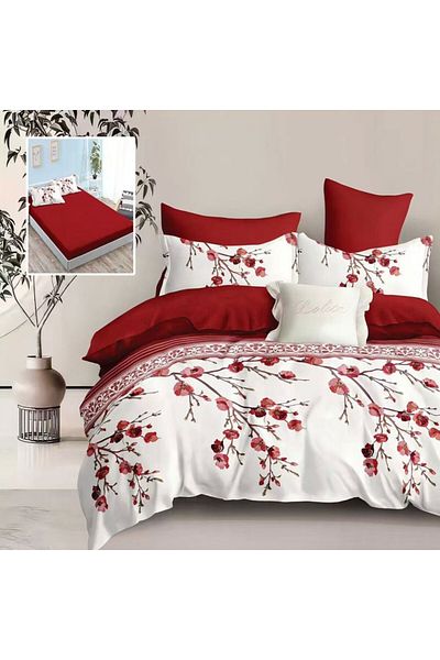 Pucioasa Finet bedding with elastic, red flower twigs