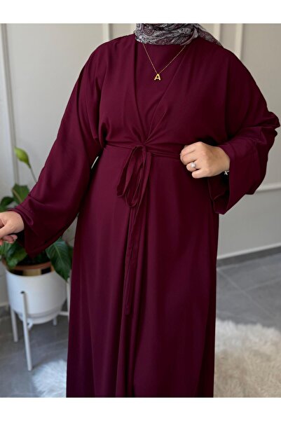 afife TESETTÜR ELBİSE MEDİNE İPEĞİ FADİME MODEL ABAYA KOL BÜYÜK BEDEN BEL BAĞCIKLI ELBİSE