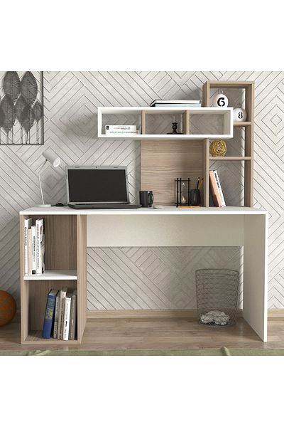 UnicUtil Desk, CreamModular Harmony, UnicUtil, 140 x 60 x 153.8 cm, White and Cream, UUDESK13