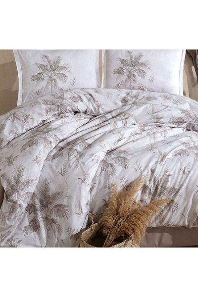 Pucioasa Double bed linen made of 100% cotton with palm trees, Loretto