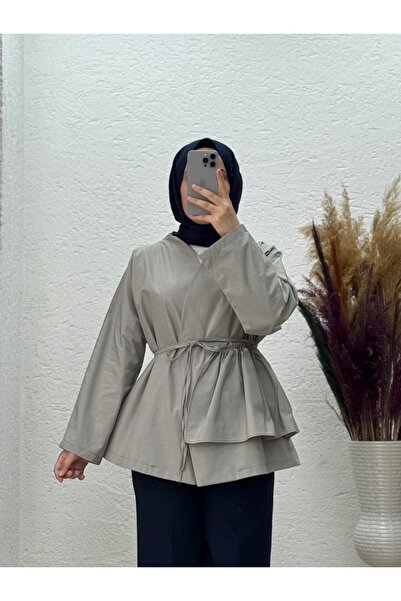 BENAHOLL Lununa Semi-Ruffle Detail Poplin Kimono-Çi̇535 Mint
