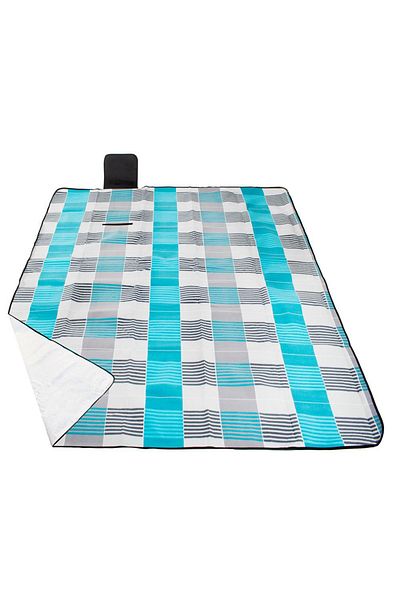 SERSIMO Picnic or beach blanket, with insulating foil and handle, 200x240cm, blue-gray