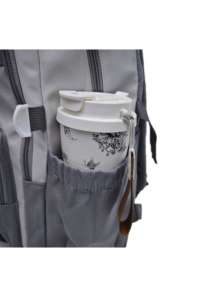 B4U Boys' school backpack light gray - dark gray 2 compartments high school 2507