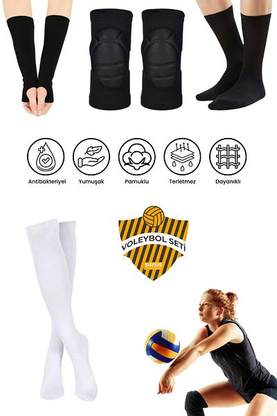 SCHMILTON Set of 8 Volleyball Match Sport Volleyball Knee Pads Volleyball Sleeves Anti-Sweat Anti-Slip Volleyball Socks