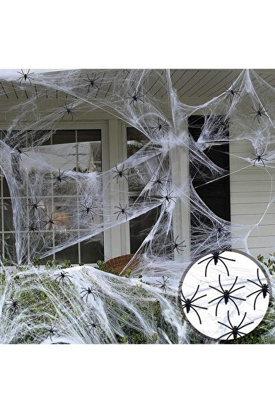 Jionchery Panza de paianjen decorativa de Halloween cu 80 de paianjeni,