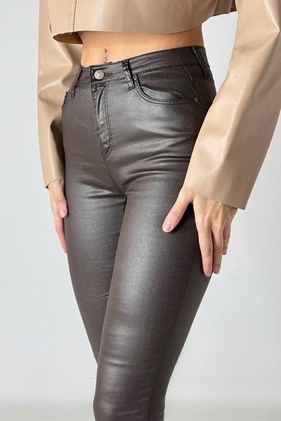 Joana Rosalia Brown Eco-Leather Pants