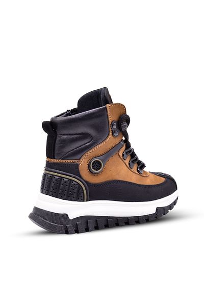 kids A more Otto Boy's Cold Weather and Water Resistant Genuine Leather Tan Color Winter Boots