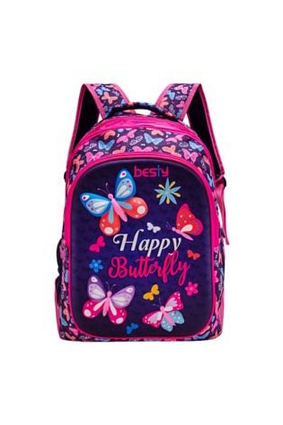OEM Backpack with 3D 'Happy Butterfly' Glitter Design