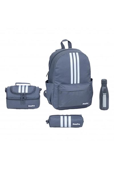 TORETTO Attractive 4-Piece School Backpack Set – 16 Inch – Grey – Durable & Trendy Combo