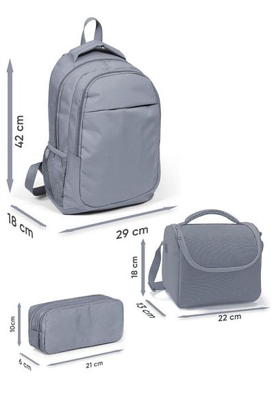 Coral High Goshopya Color Transition Patterned 3-Piece School Bag Set Goset0123668