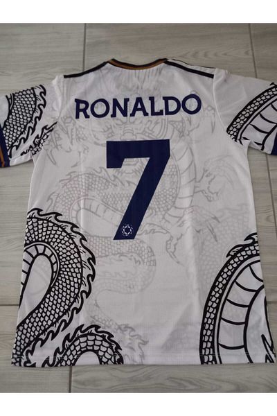 After Party R.E.A.L M.A.D.Ri.D 2023-24 Ronaldo Dragon Patterned Special Concept Jersey (White) Vs Sports Singlet Ag