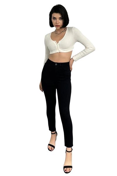 byhaziran butik Women's High Waist Lycra Skinny Jeans