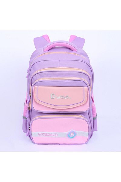 B4U Girls' backpack 2 compartments grades 3-5 purple DAWEIMAO DW-1019