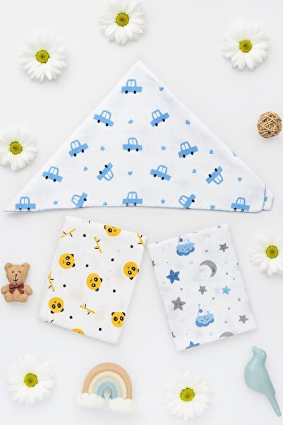 AKİ MODA KİDS Baby Muslin Cover 80's 90's Set of 3