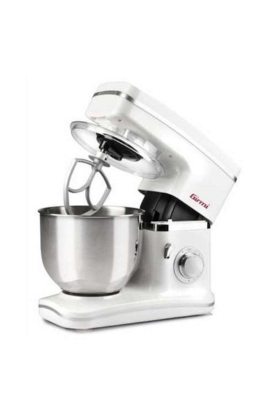 Girmi Professional Mixer with Stainless Steel Bowl, 8 Speeds + Pulse Function, 5.2L, 1300W, White