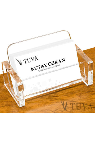 TUVA REKLAM TUVA - Suport pentru cărți de vizită din plexiglas elegant și elegant |   Organizator premium pentru birou, organizator de birou