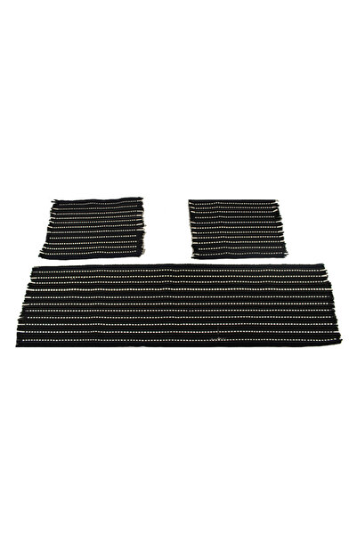 BsElektronik Set de 3 perne pentru covor auto negru - alb - bleumarin cu model