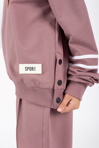 Mnk Baby&Kids Girl's Sport Emblem Side Snap Detailed Tracksuit Set M00759 Dried Rose