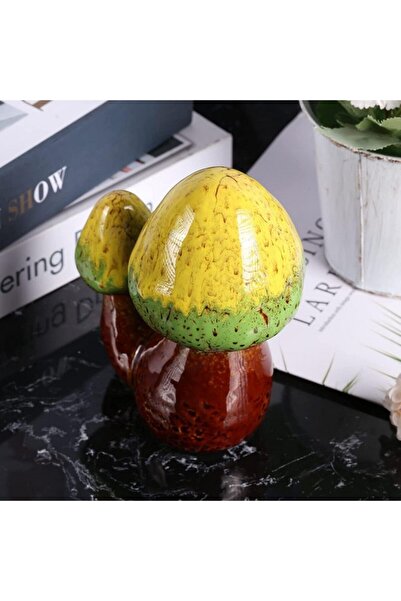 XYQXYQ Decoratiune pentru gradina, casa, model ciuperca din ceramica, multicolor, 14x15x8 cm,